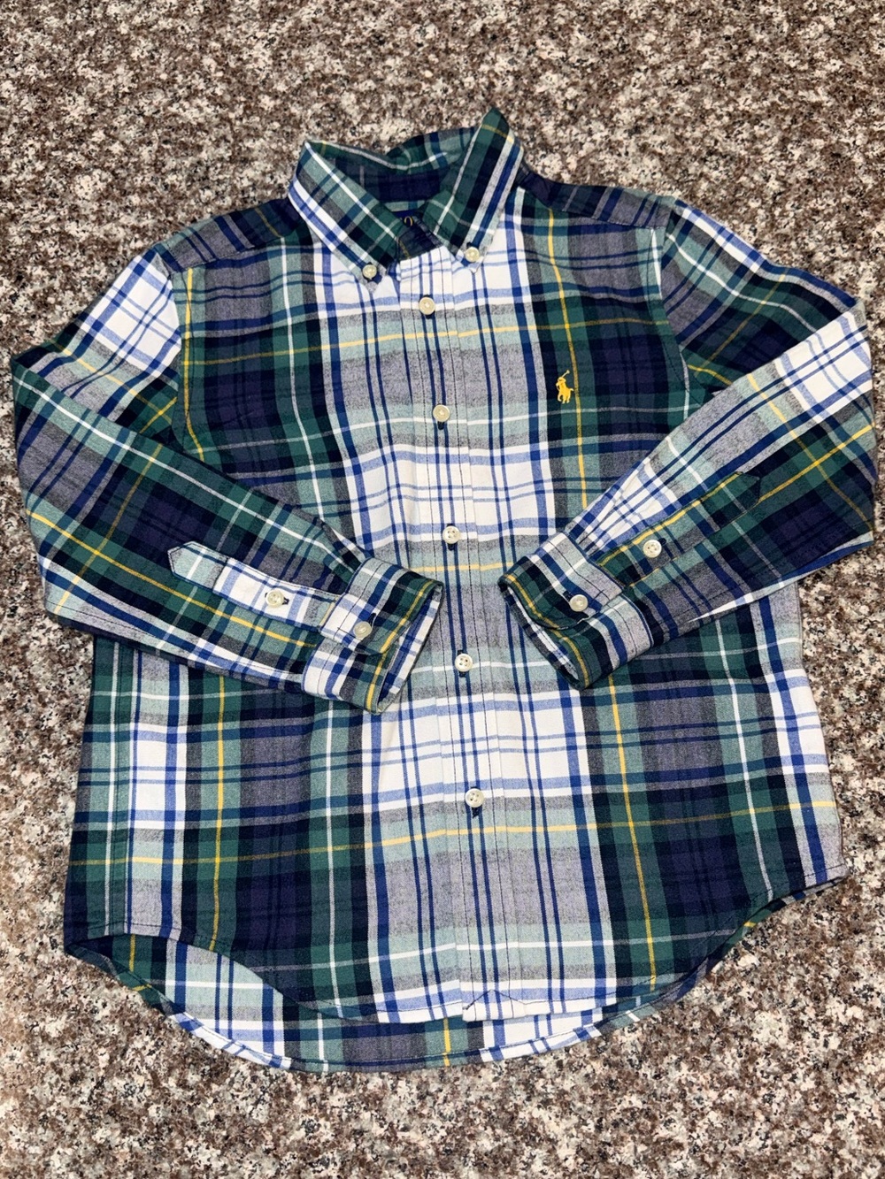 Polo by Ralph Lauren Kids Blue & Green Plaid Button-Down Shirt 🐎